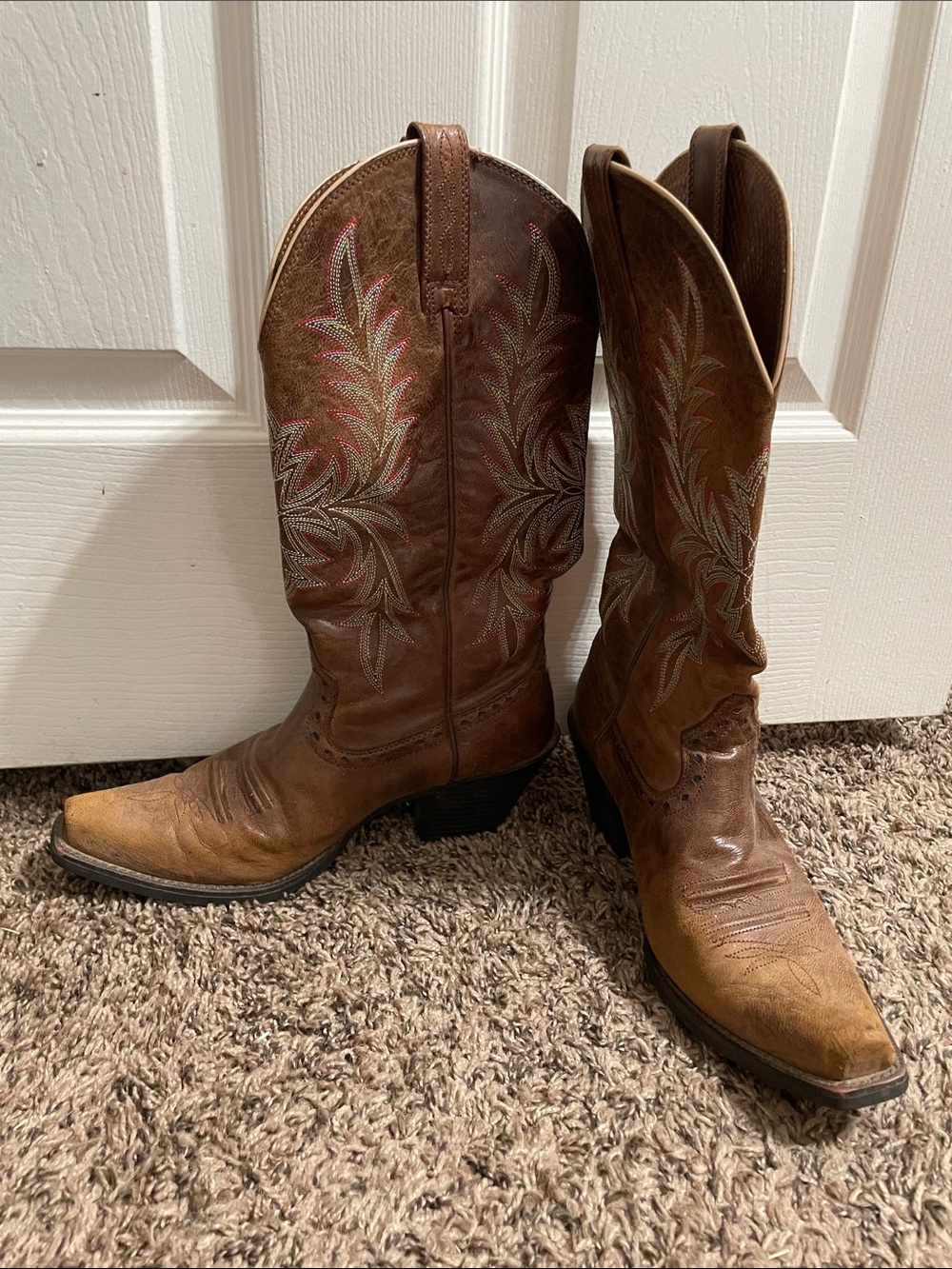 Ariat Brown Embroidered Western Heeled Boots